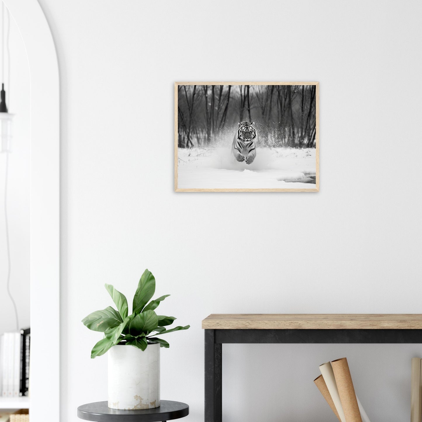 Die Jagd, Poster mit Holzrahmen - Stiersbeste