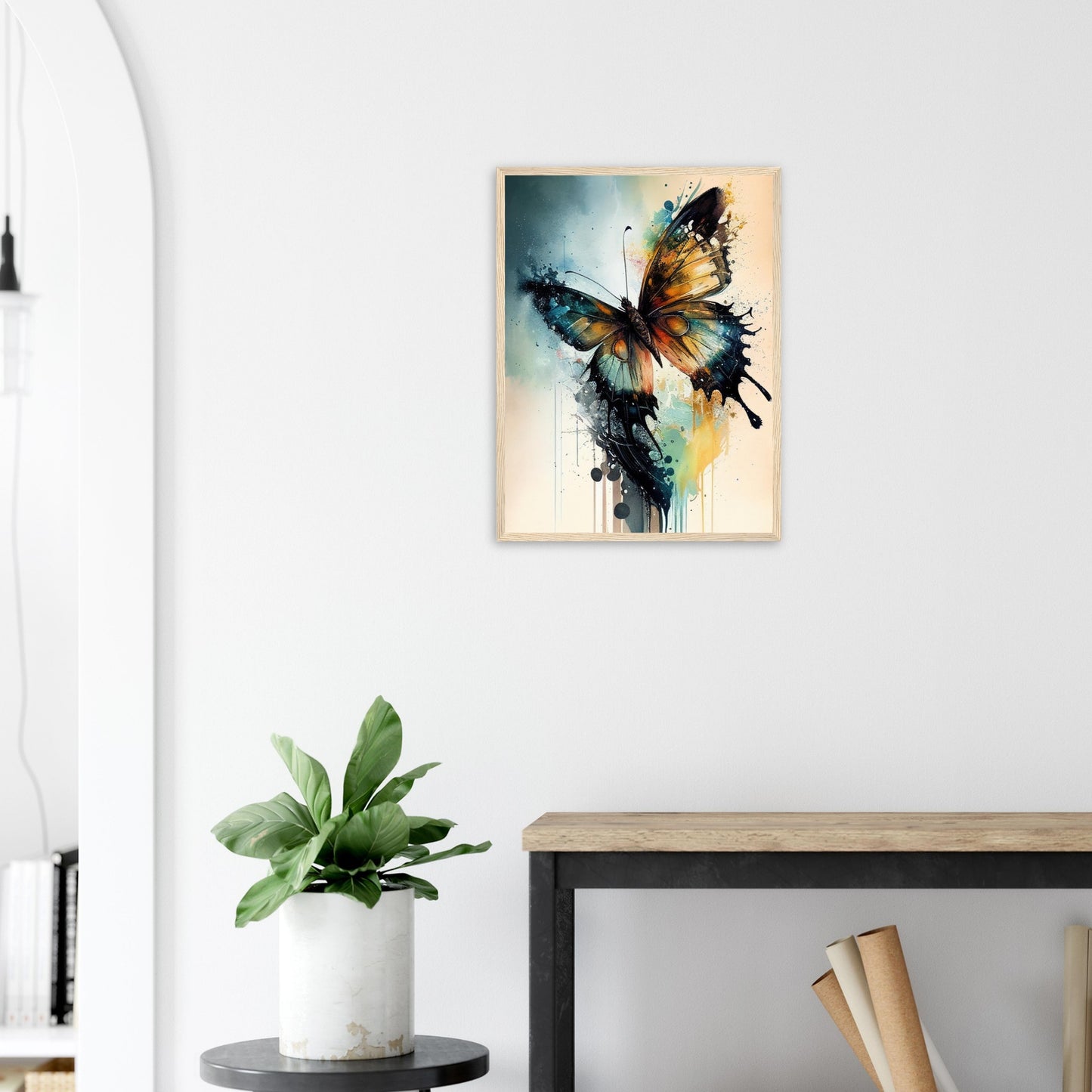 Magical Butterfly, Poster mit Holzrahmen - Stiersbeste