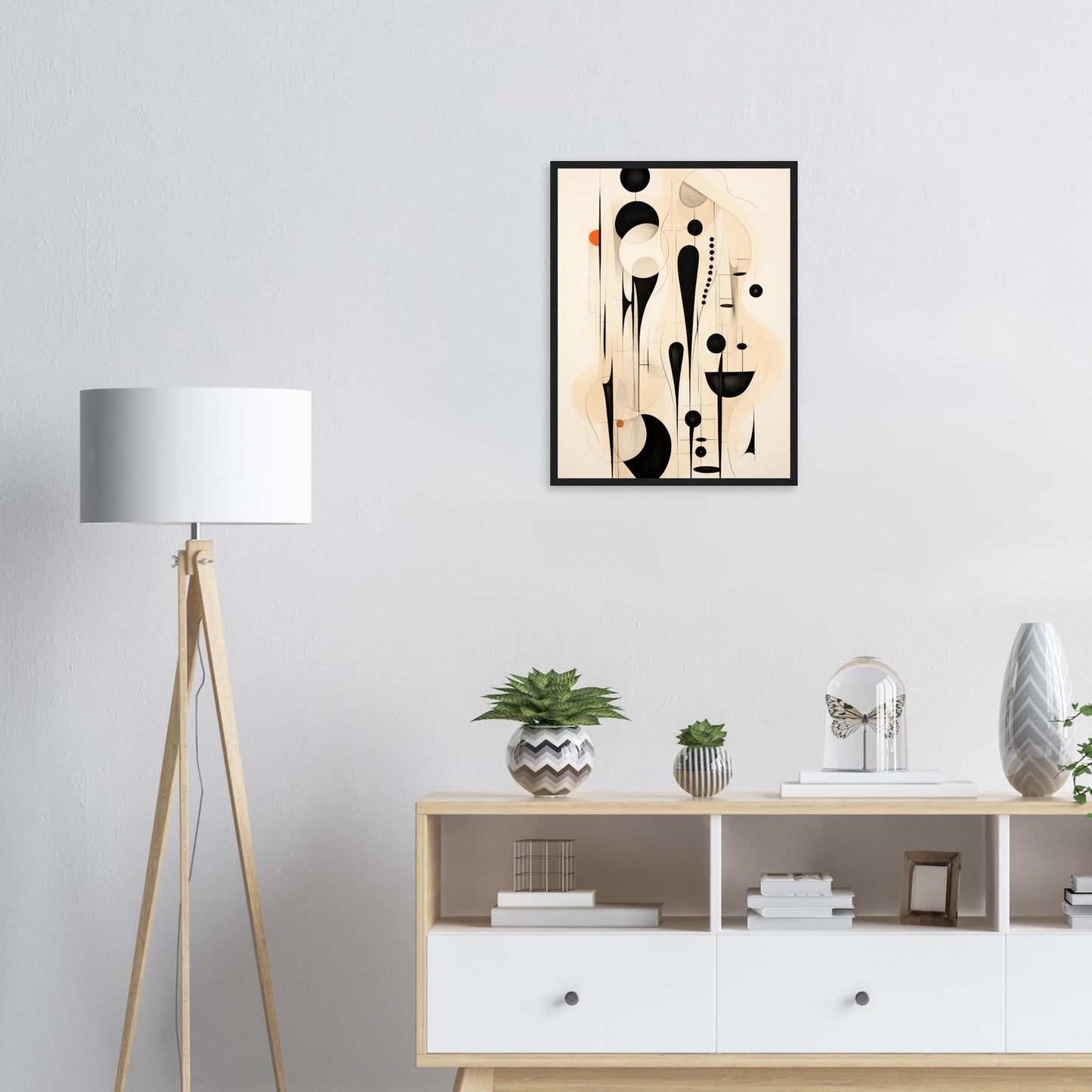Form in Schwarz, Poster mit Holzrahmen - Stiers Beste