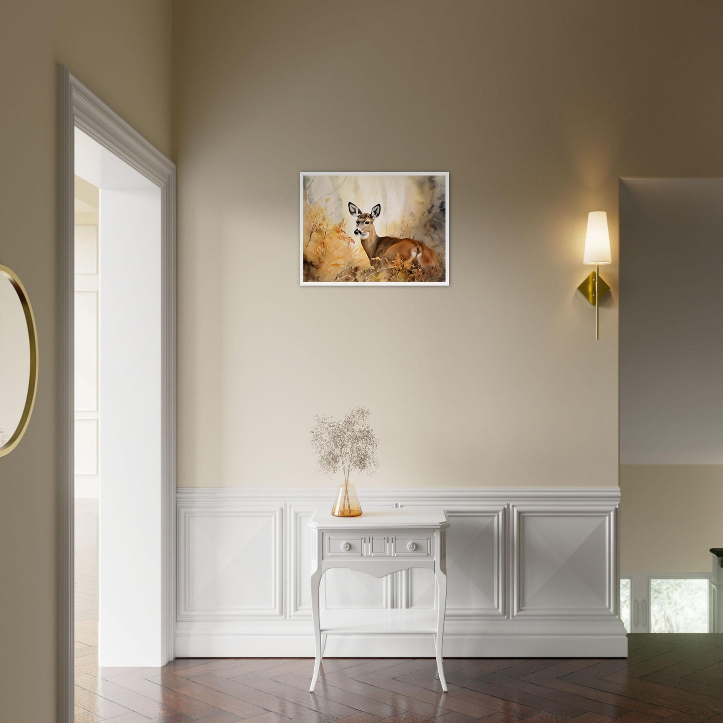 Flüstern des Waldes, Poster mit Holzrahmen - Stiersbeste
