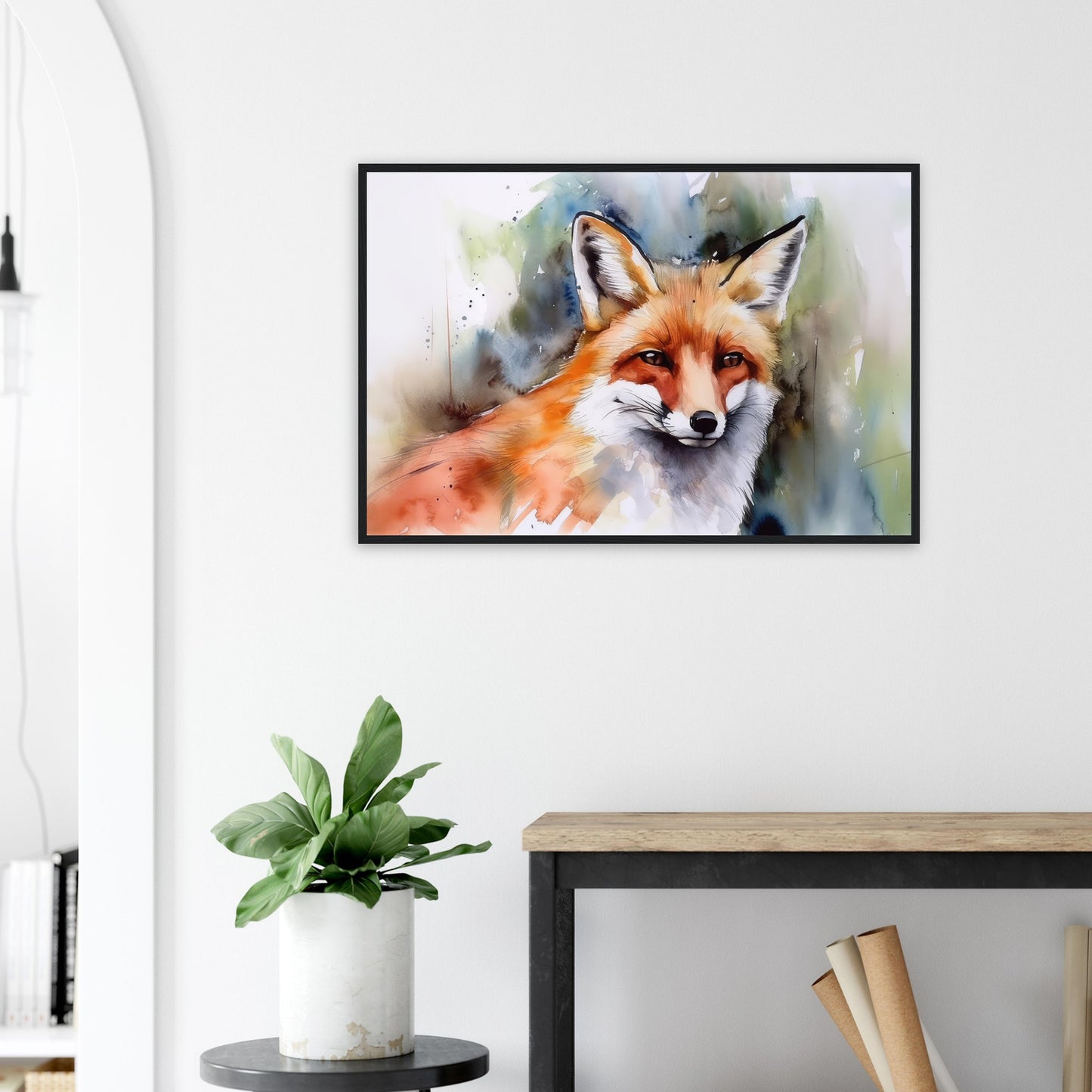 Magie des Fuchsgeistes, Poster mit Holzrahmen - Stiersbeste