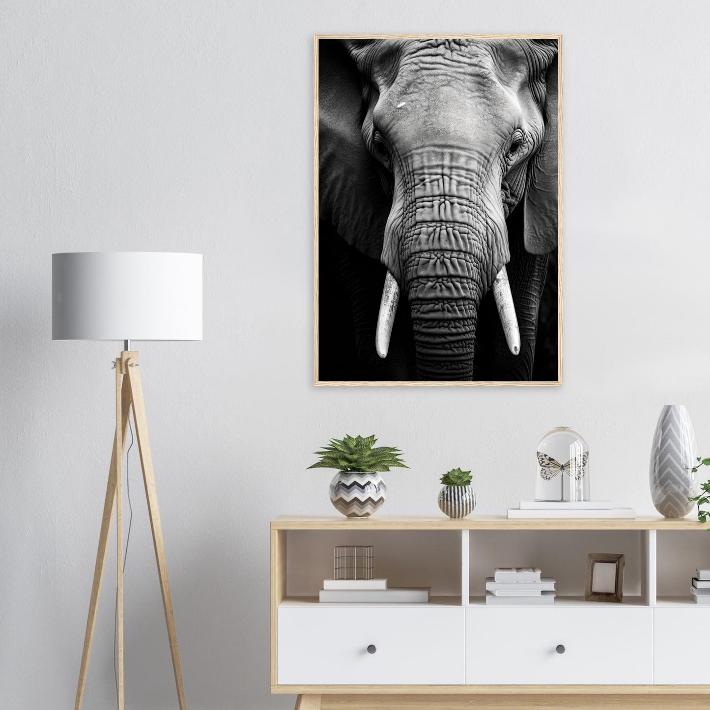 Dickhäuter, Poster mit Holzrahmen - Stiersbeste