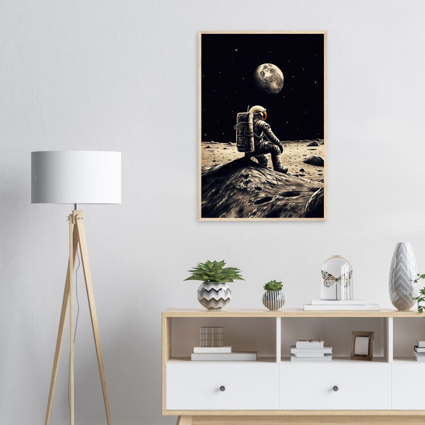 Moon Sit In, Poster mit Holzrahmen - Stiers Beste
