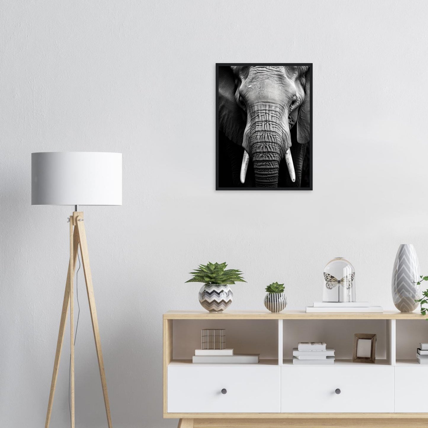 Dickhäuter, Poster mit Holzrahmen - Stiersbeste