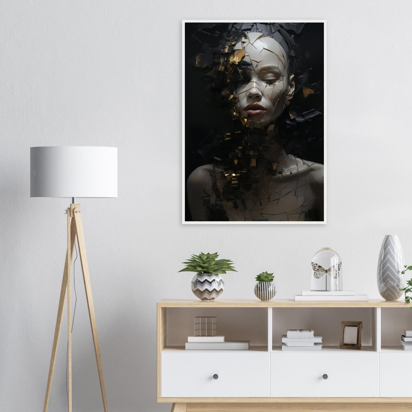 Fragmentiert, Poster mit Holzrahmen - Stiers Beste