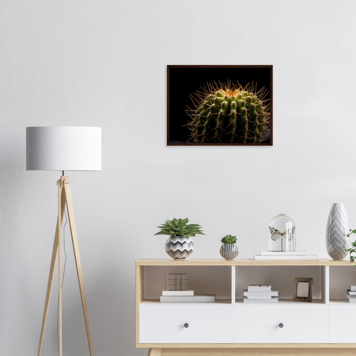 Kaktus in the Studio, Poster mit Holzrahmen - Stiers Beste