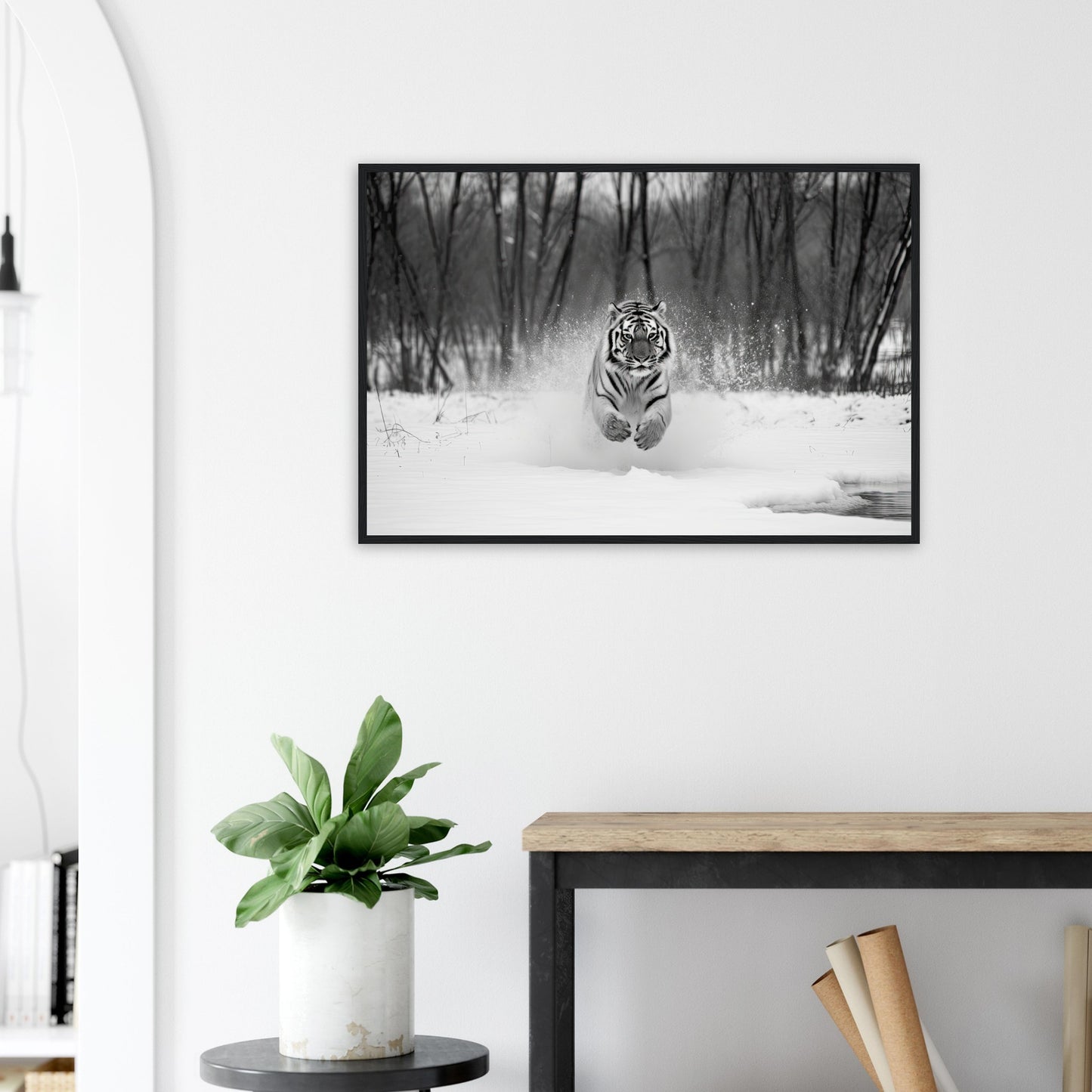 Die Jagd, Poster mit Holzrahmen - Stiersbeste