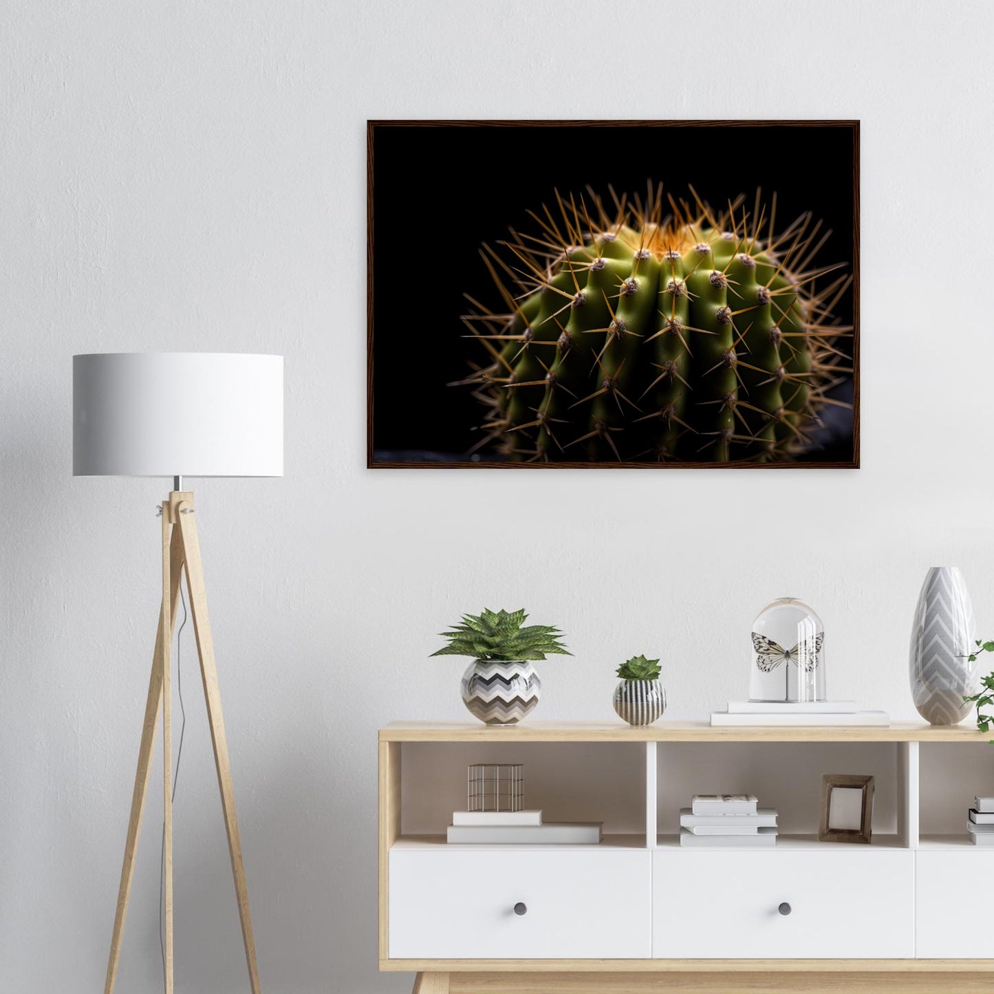 Kaktus in the Studio, Poster mit Holzrahmen - Stiers Beste