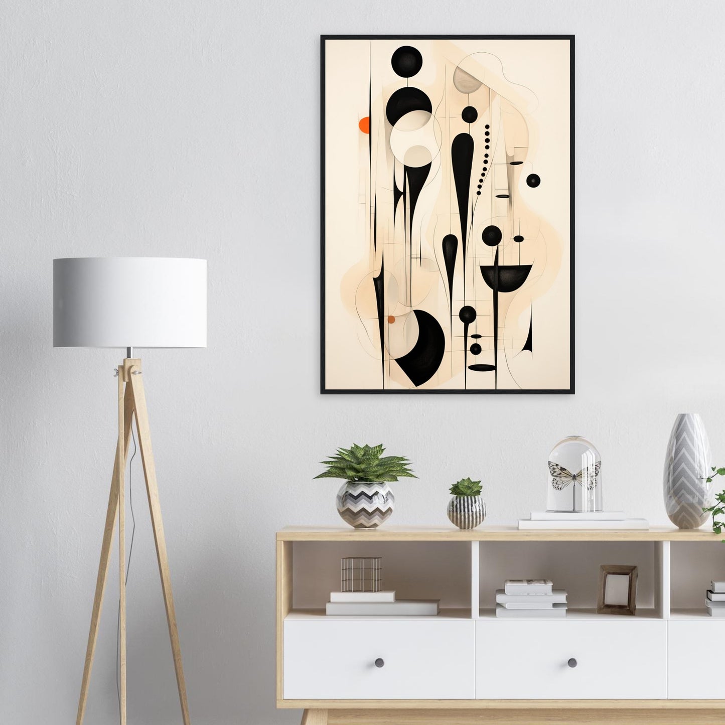 Form in Schwarz, Poster mit Holzrahmen - Stiers Beste