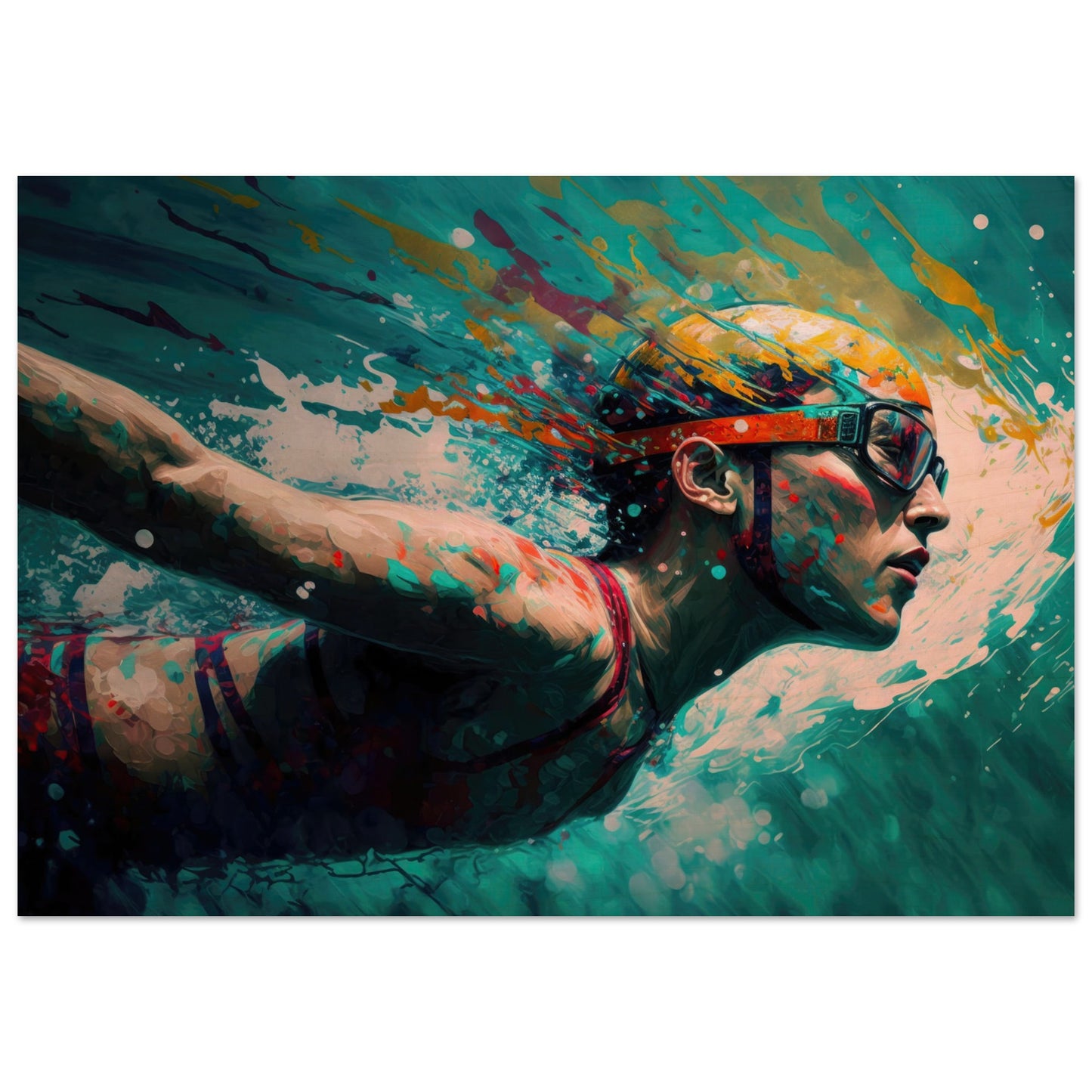 Retro Swim, Holzdruck - Stiersbeste