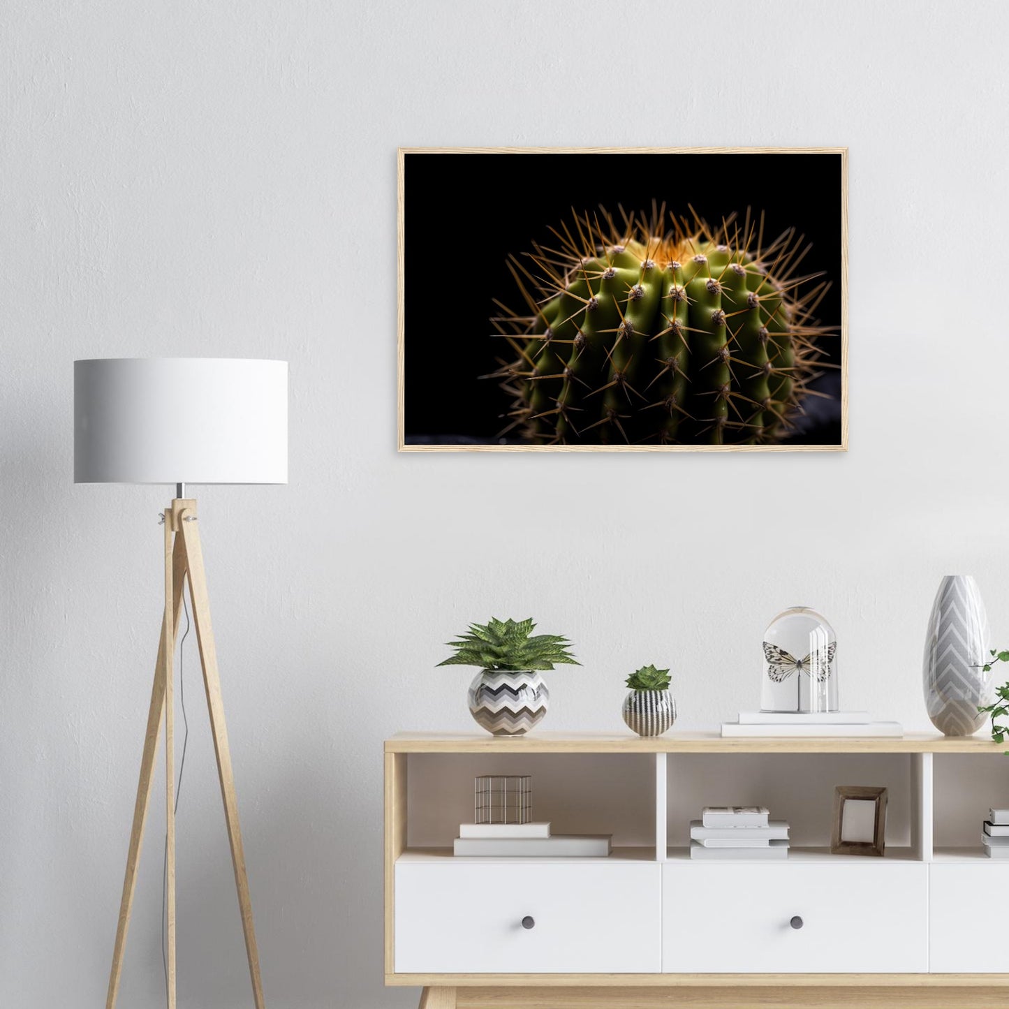 Kaktus in the Studio, Poster mit Holzrahmen - Stiers Beste