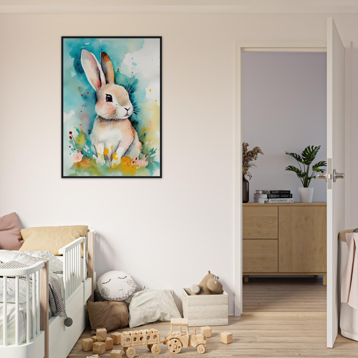 Hoppelino's lustige Streiche, Poster mit Holzrahmen - Stiersbeste