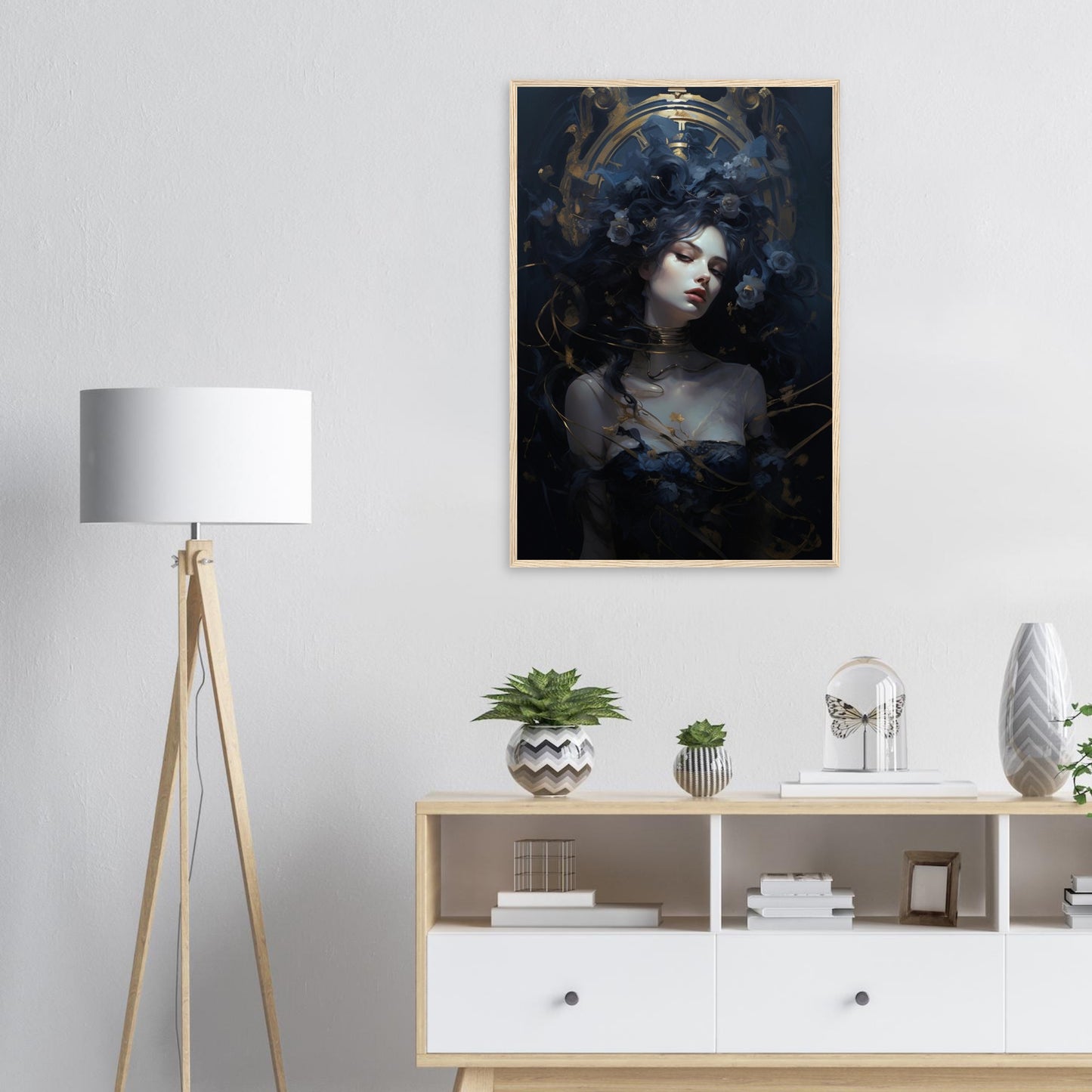Lady Clock, Poster mit Holzrahmen - Stiers Beste