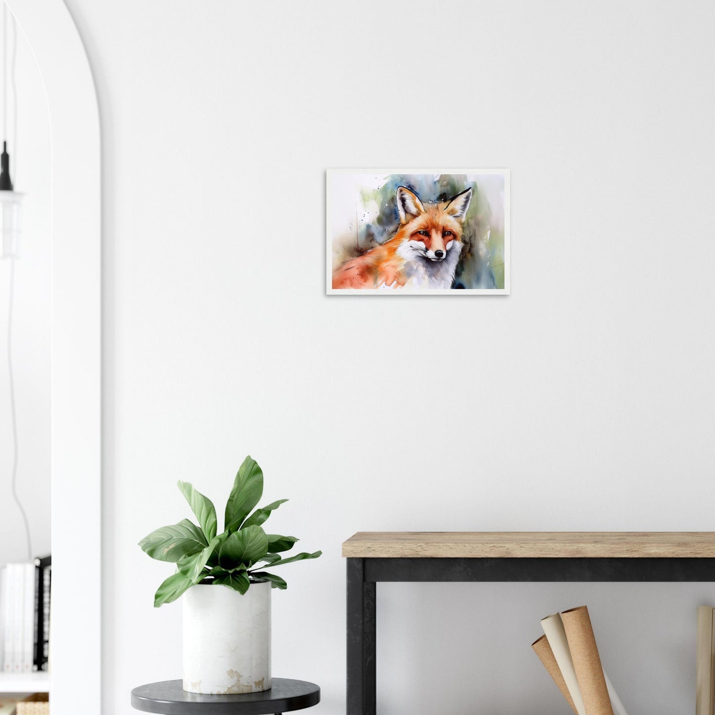 Magie des Fuchsgeistes, Poster mit Holzrahmen - Stiersbeste