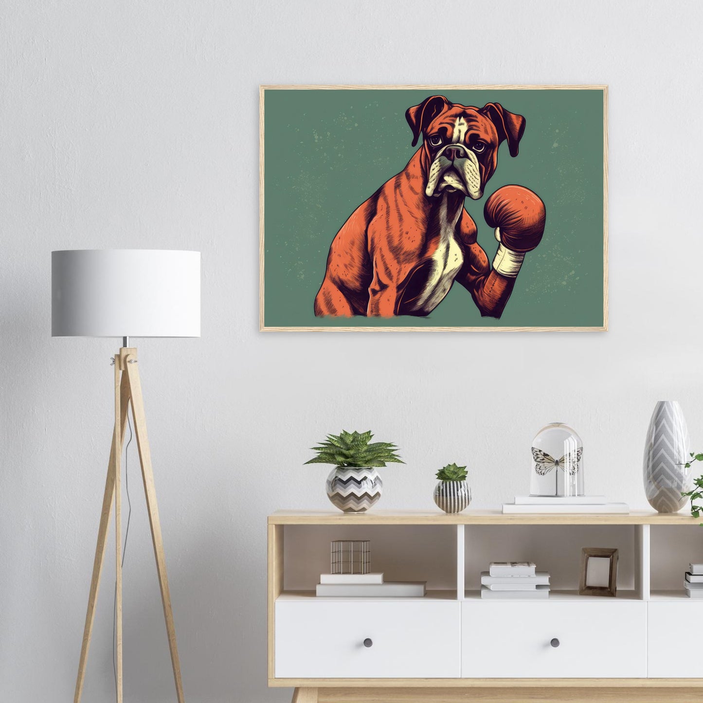 Boxer Boxer, Poster mit Holzrahmen - Stiersbeste