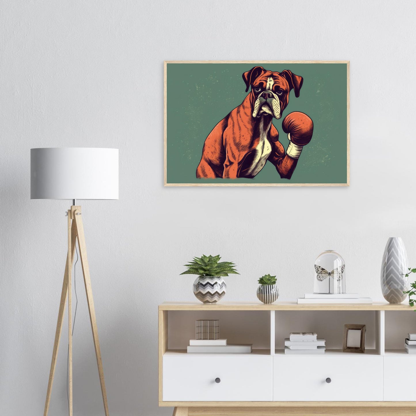 Boxer Boxer, Poster mit Holzrahmen - Stiersbeste