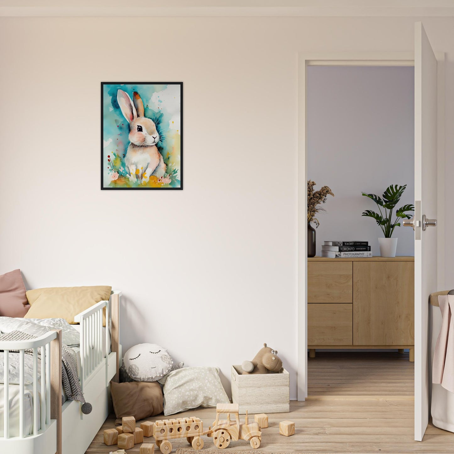 Hoppelino's lustige Streiche, Poster mit Holzrahmen - Stiersbeste