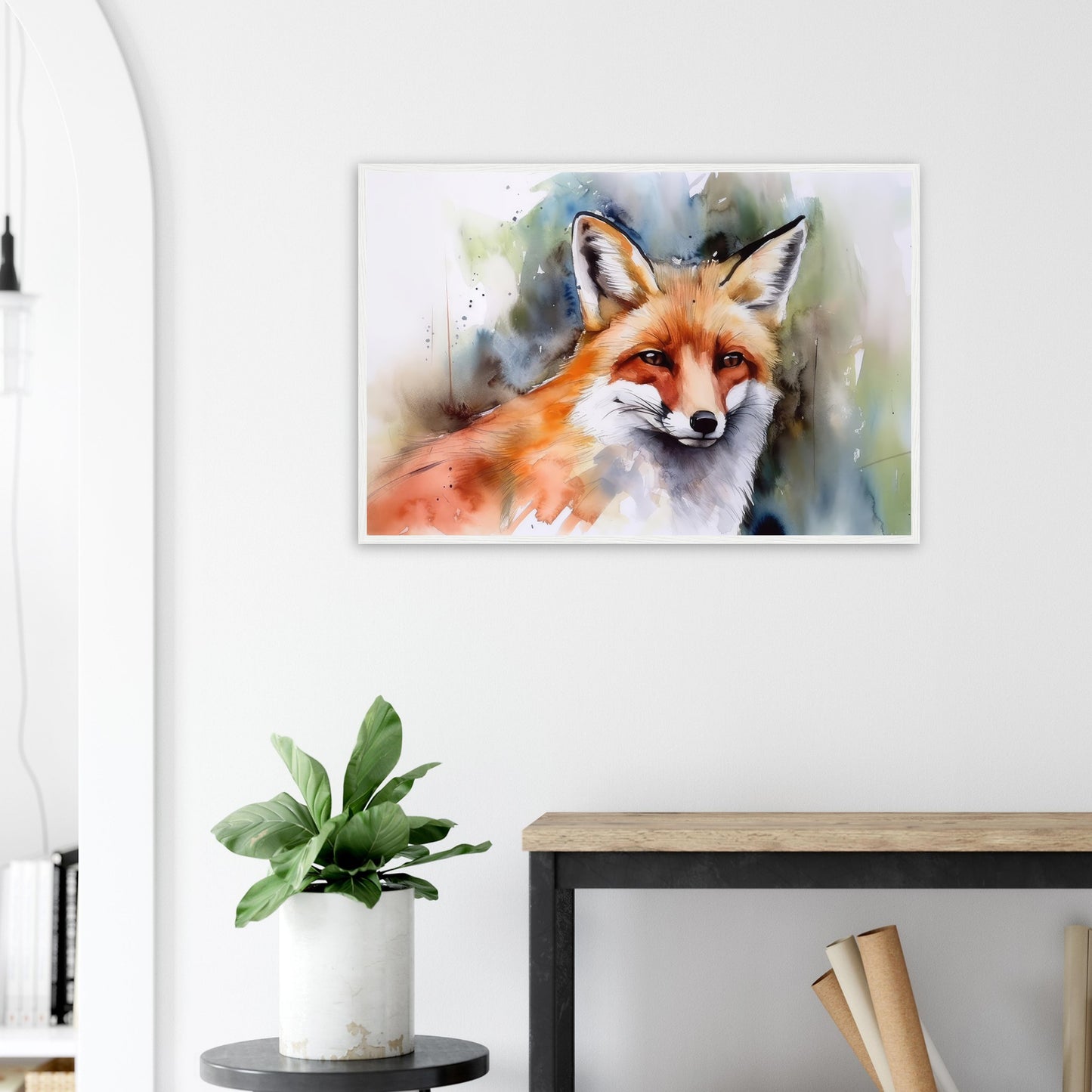 Magie des Fuchsgeistes, Poster mit Holzrahmen - Stiersbeste