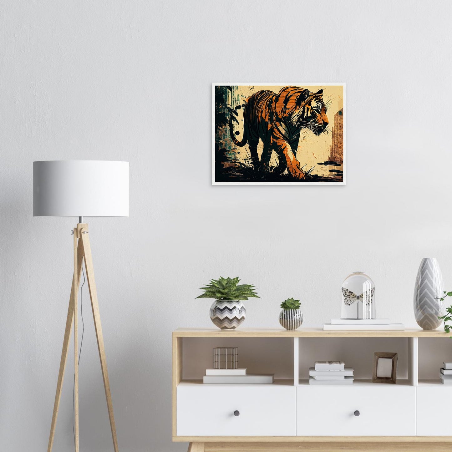 Imposante Streifen, Poster mit Holzrahmen - Stiersbeste