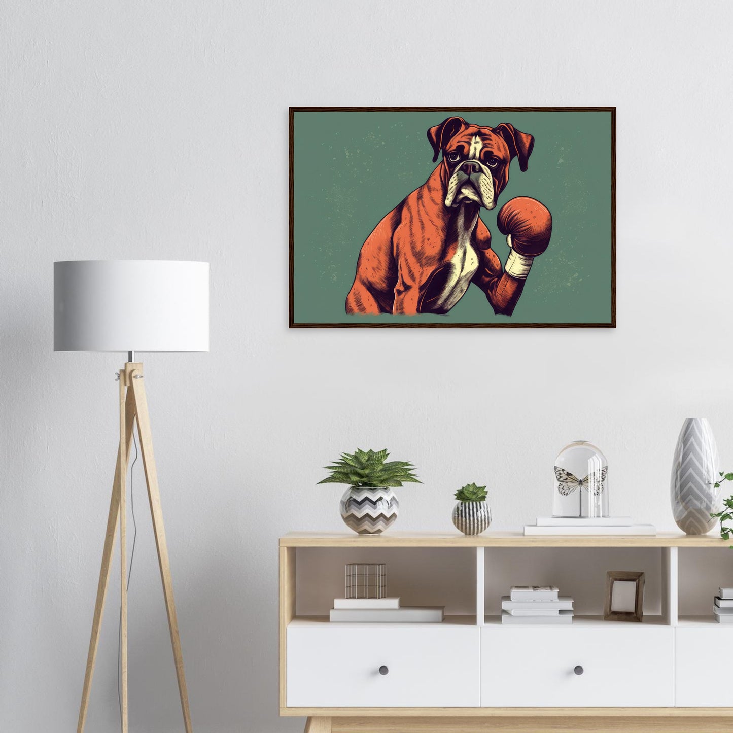 Boxer Boxer, Poster mit Holzrahmen - Stiersbeste