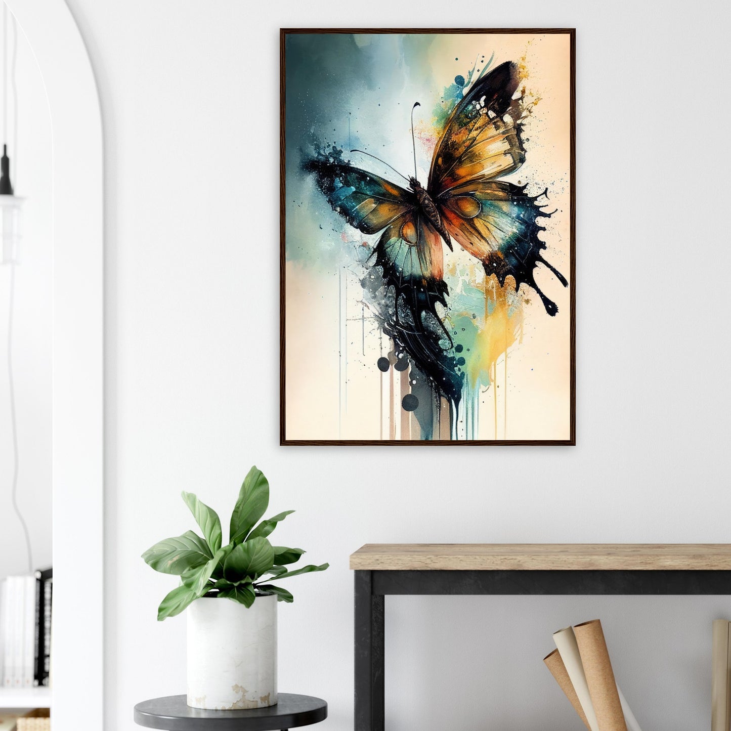 Magical Butterfly, Poster mit Holzrahmen - Stiersbeste