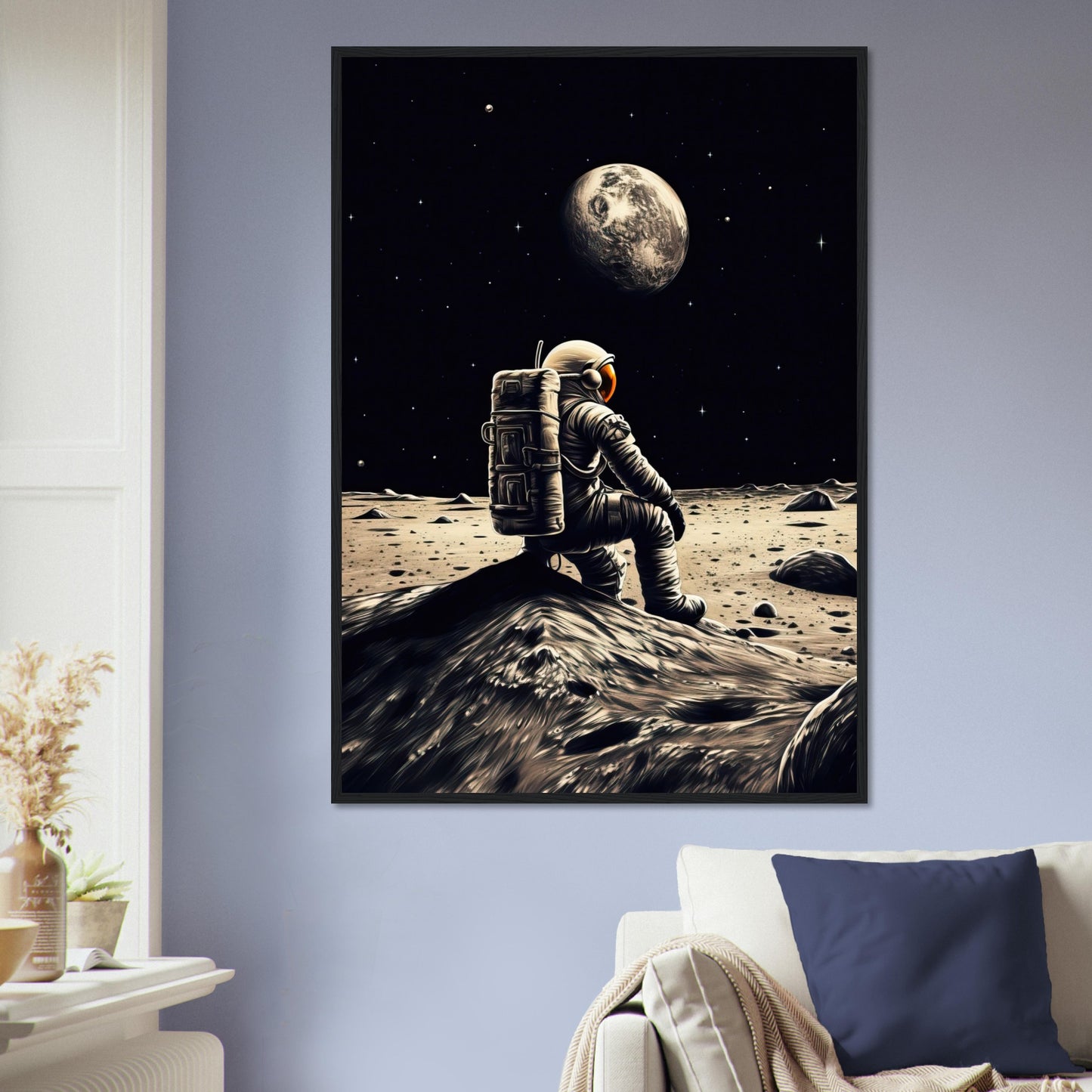 Moon Sit In, Poster mit Holzrahmen - Stiers Beste