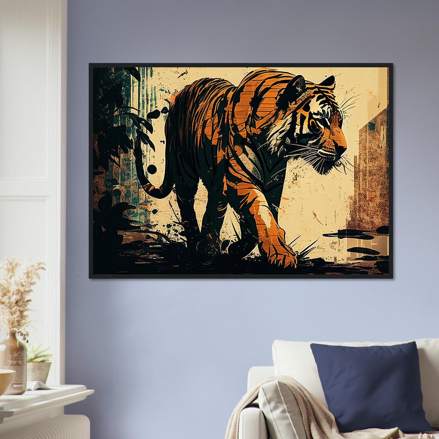Imposante Streifen, Poster mit Holzrahmen - Stiersbeste