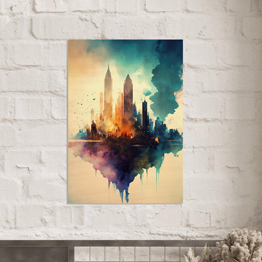 Farbexplosion Skyline, Holzdruck - Stiersbeste