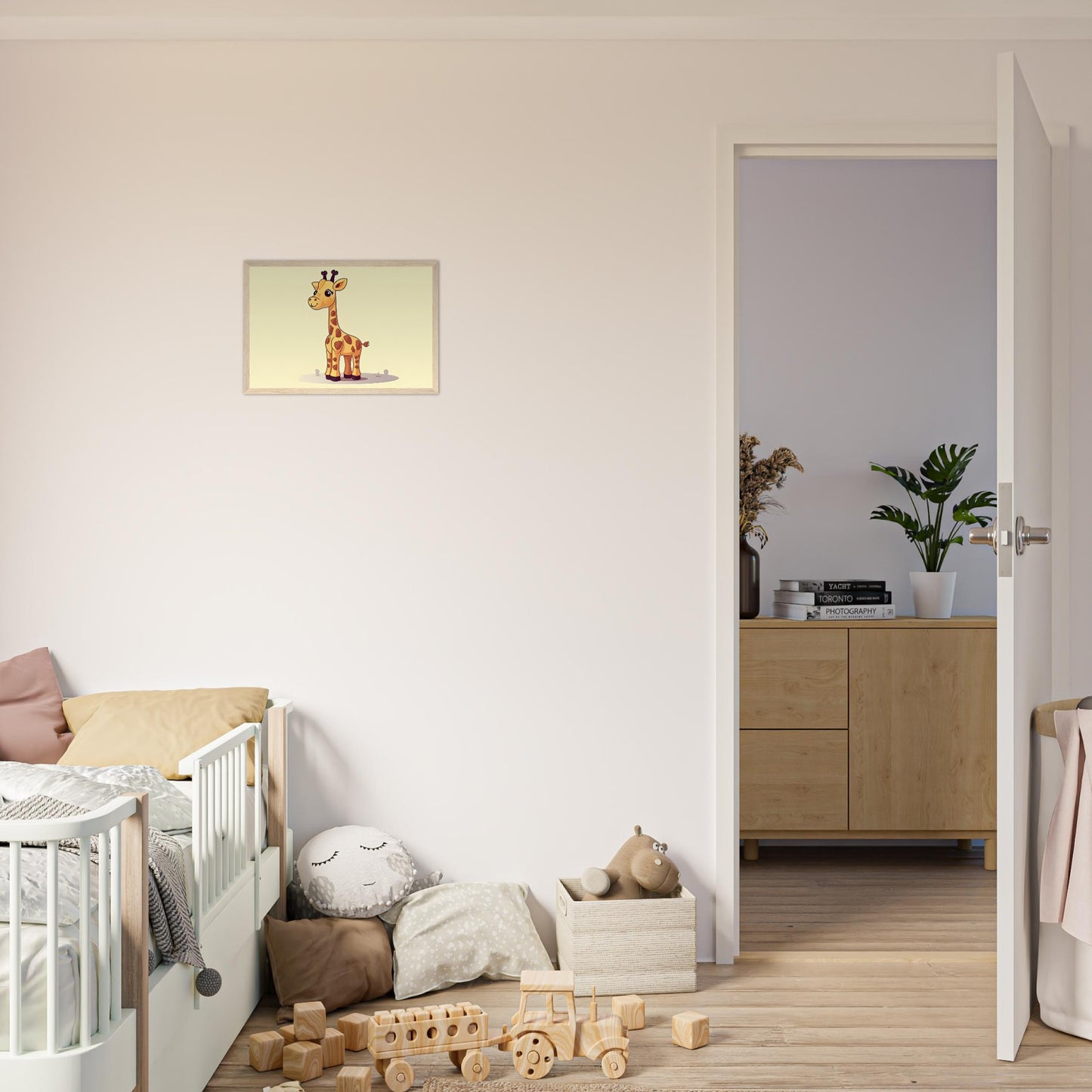 Die Giraffe, Poster mit Holzrahmen - Stiersbeste