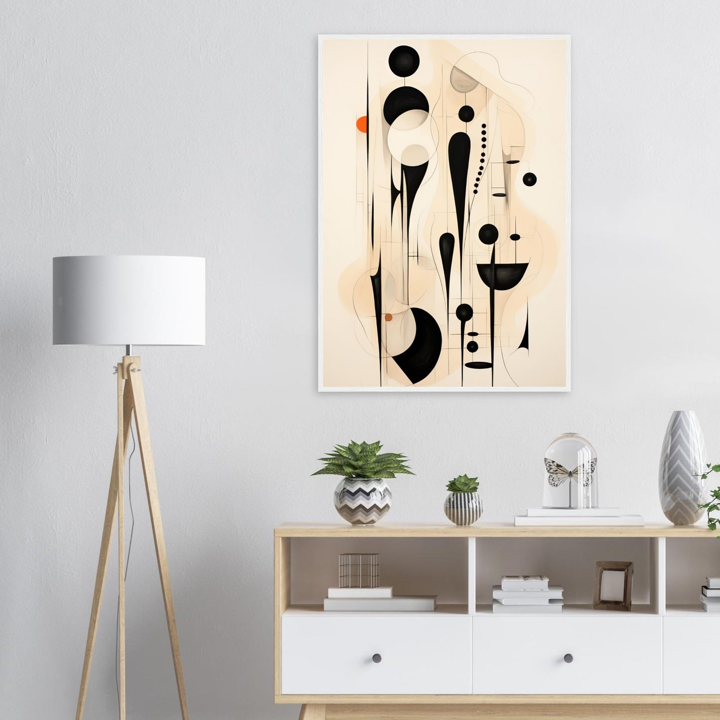 Form in Schwarz, Poster mit Holzrahmen - Stiers Beste