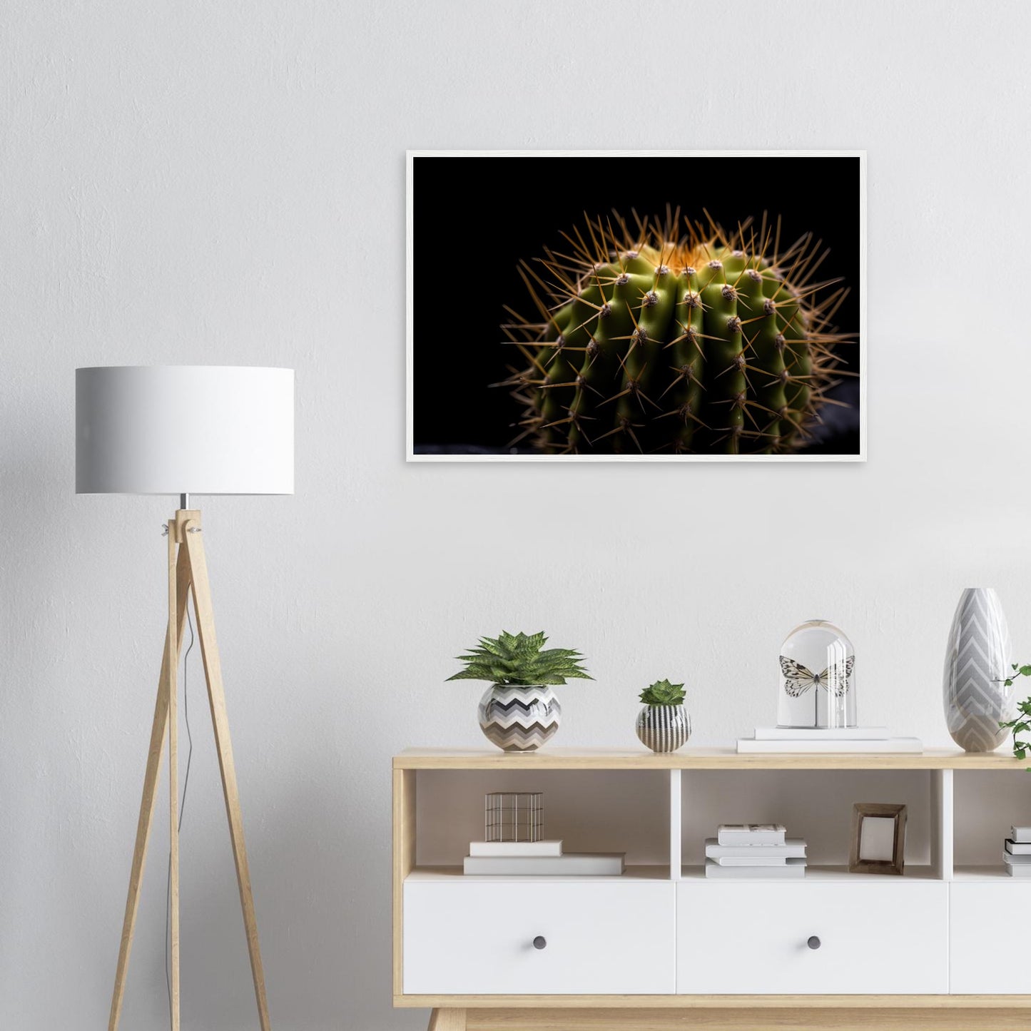 Kaktus in the Studio, Poster mit Holzrahmen - Stiers Beste