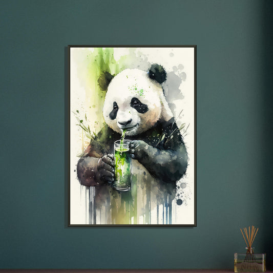 Panda Shake, Poster mit Alurahmen - Stiersbeste
