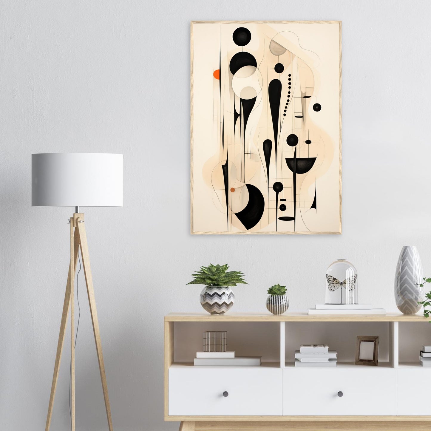 Form in Schwarz, Poster mit Holzrahmen - Stiers Beste