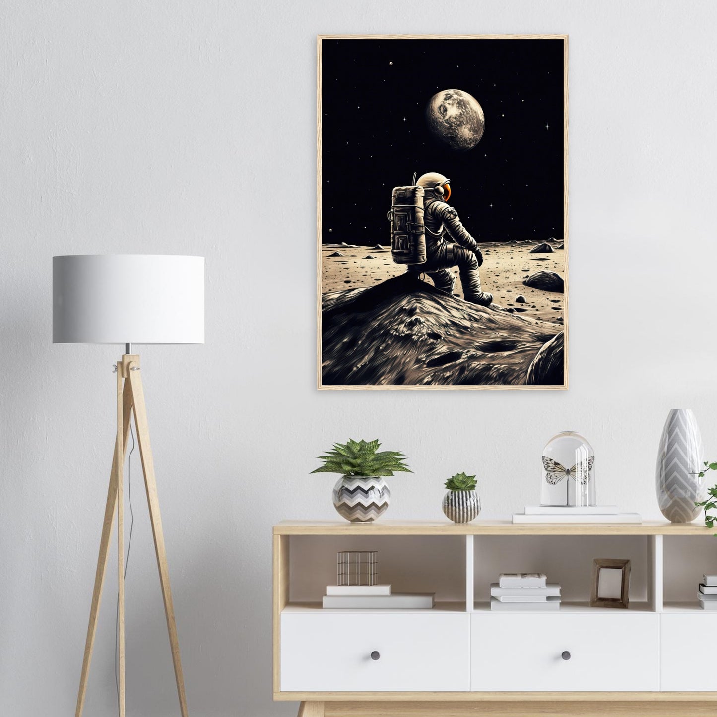 Moon Sit In, Poster mit Holzrahmen - Stiers Beste