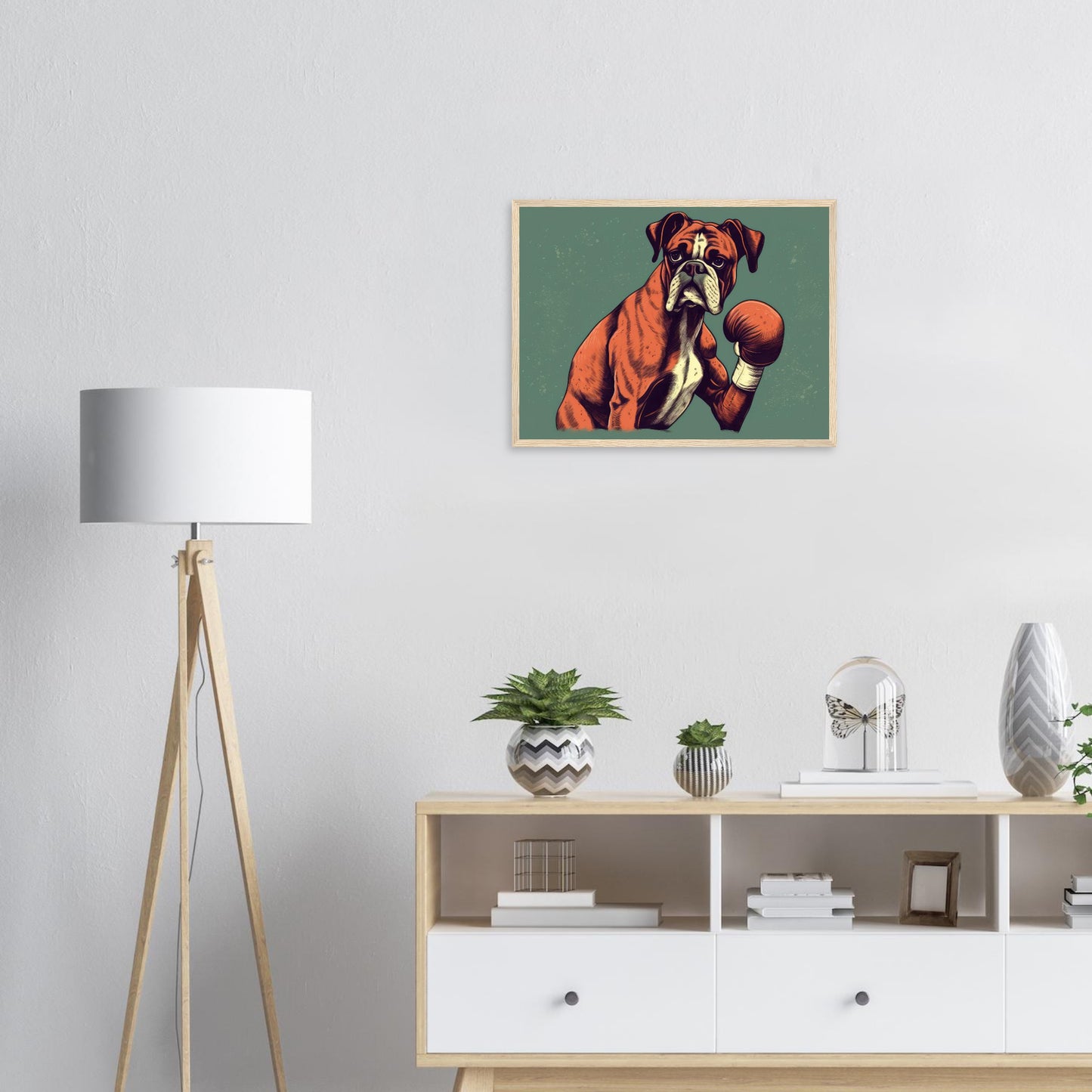 Boxer Boxer, Poster mit Holzrahmen - Stiersbeste