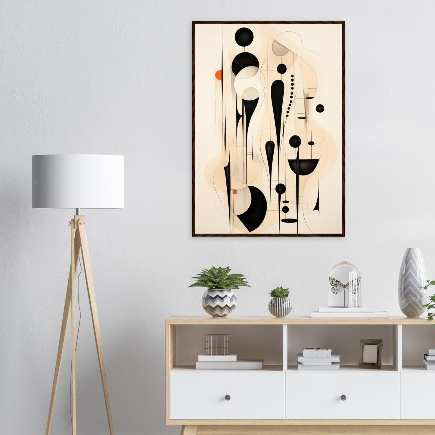Form in Schwarz, Poster mit Holzrahmen - Stiers Beste