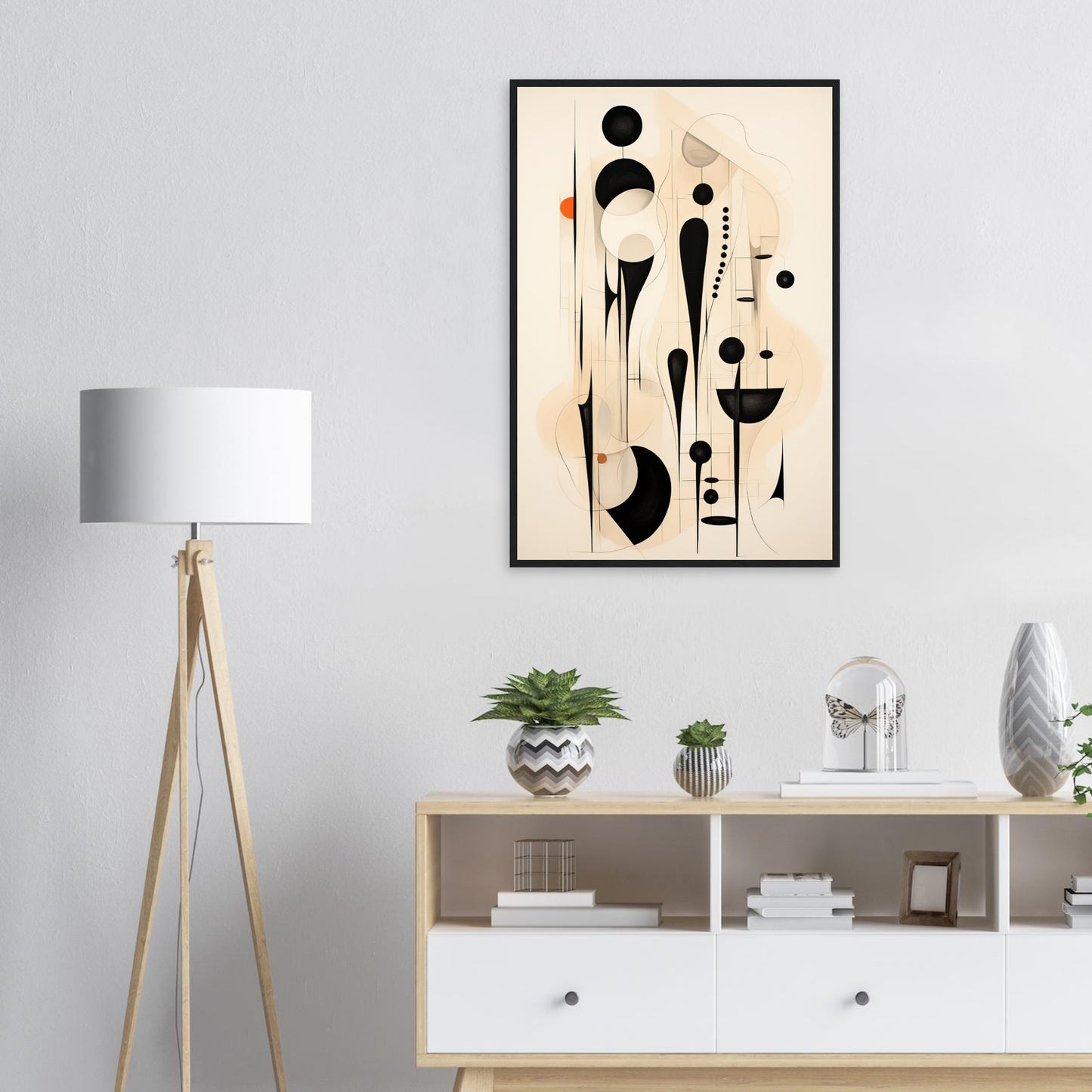 Form in Schwarz, Poster mit Holzrahmen - Stiers Beste