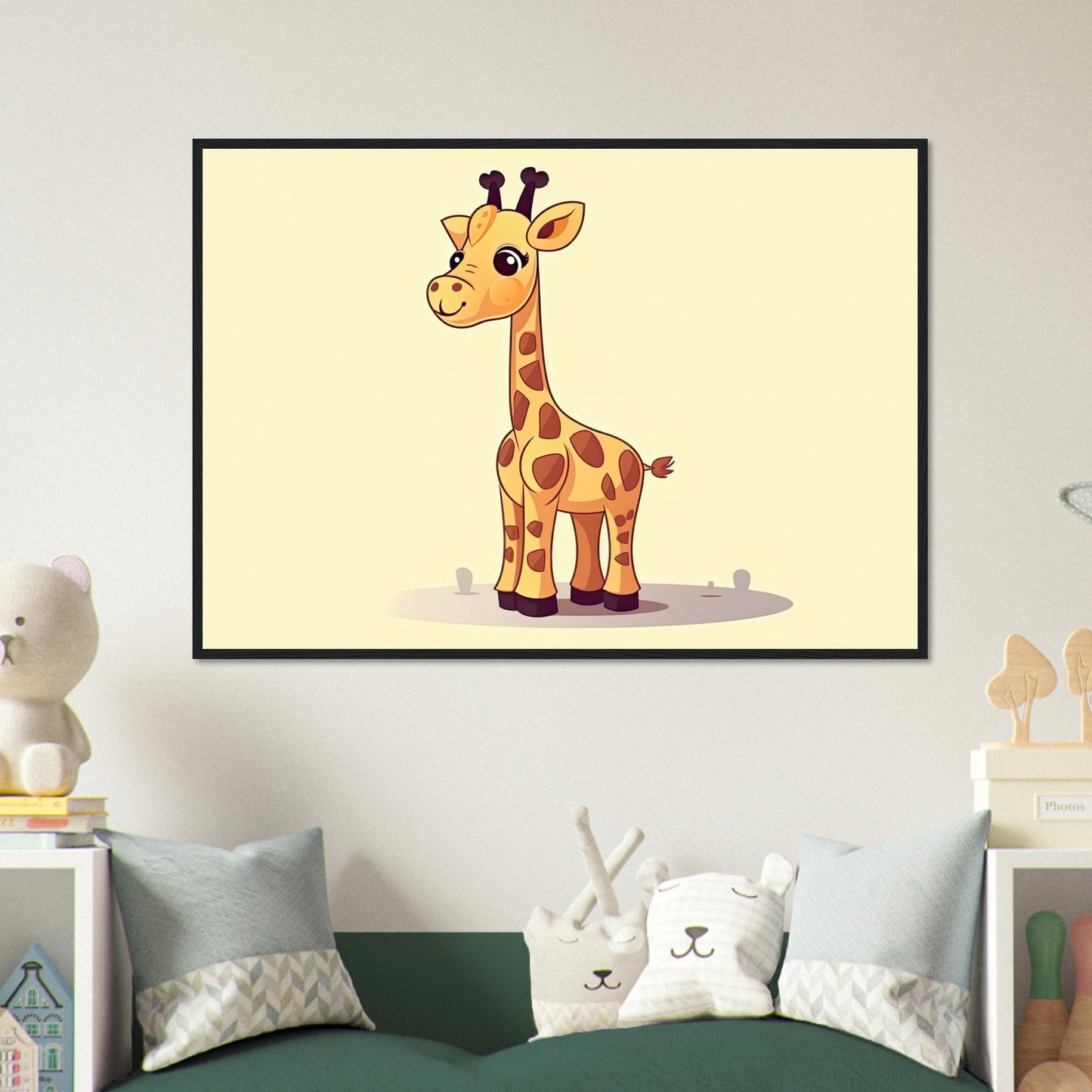 Die Giraffe, Poster mit Holzrahmen - Stiersbeste