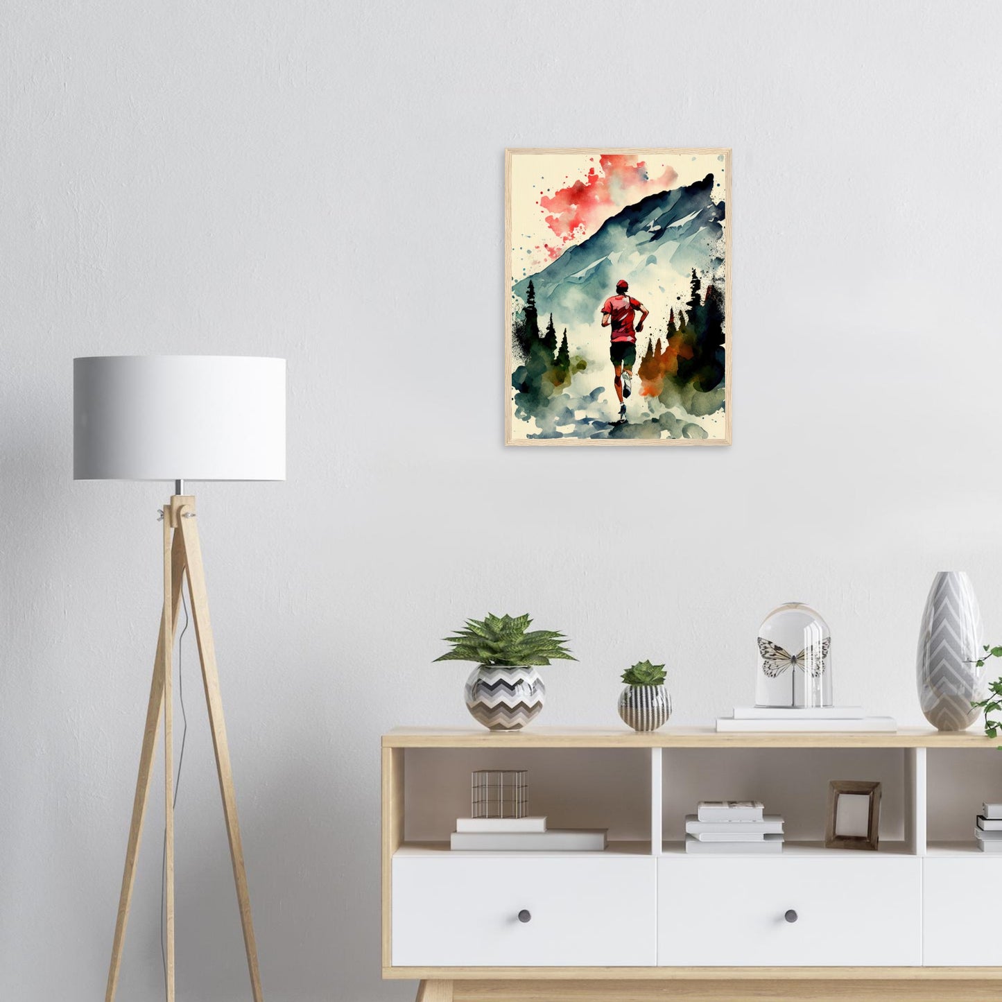 Nature Run, Poster mit Holzrahmen - Stiersbeste