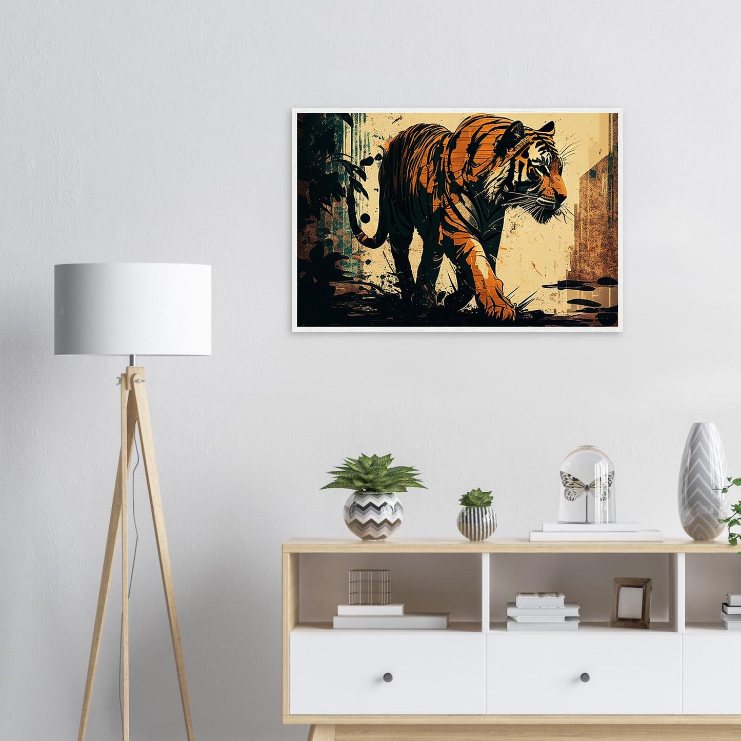 Imposante Streifen, Poster mit Holzrahmen - Stiersbeste