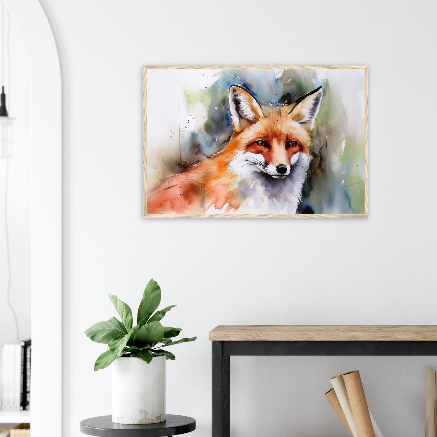 Magie des Fuchsgeistes, Poster mit Holzrahmen - Stiersbeste