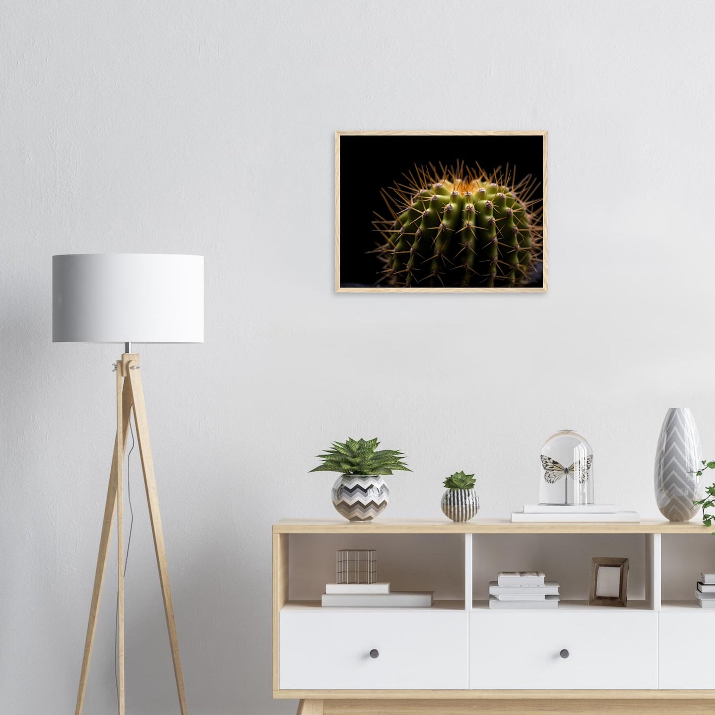 Kaktus in the Studio, Poster mit Holzrahmen - Stiers Beste