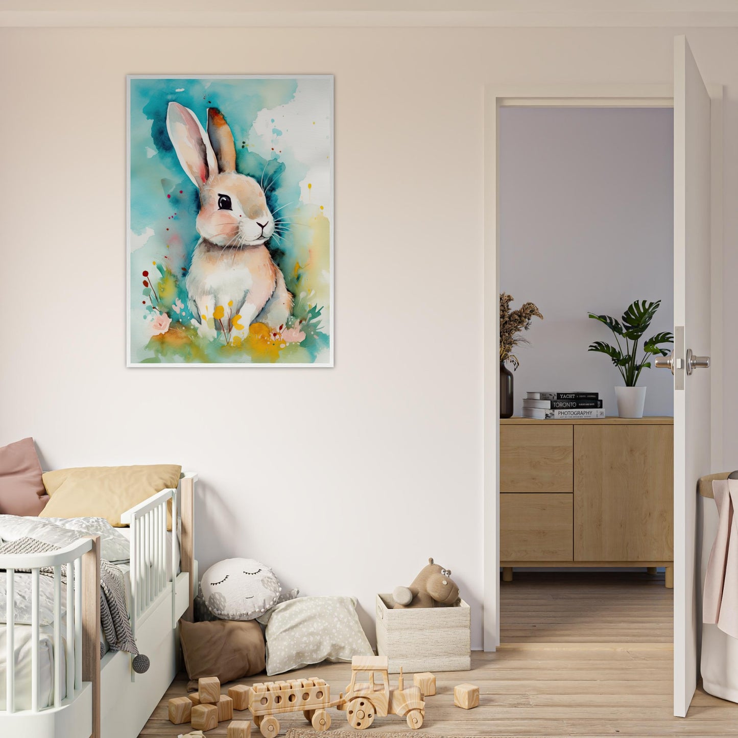 Hoppelino's lustige Streiche, Poster mit Holzrahmen - Stiersbeste