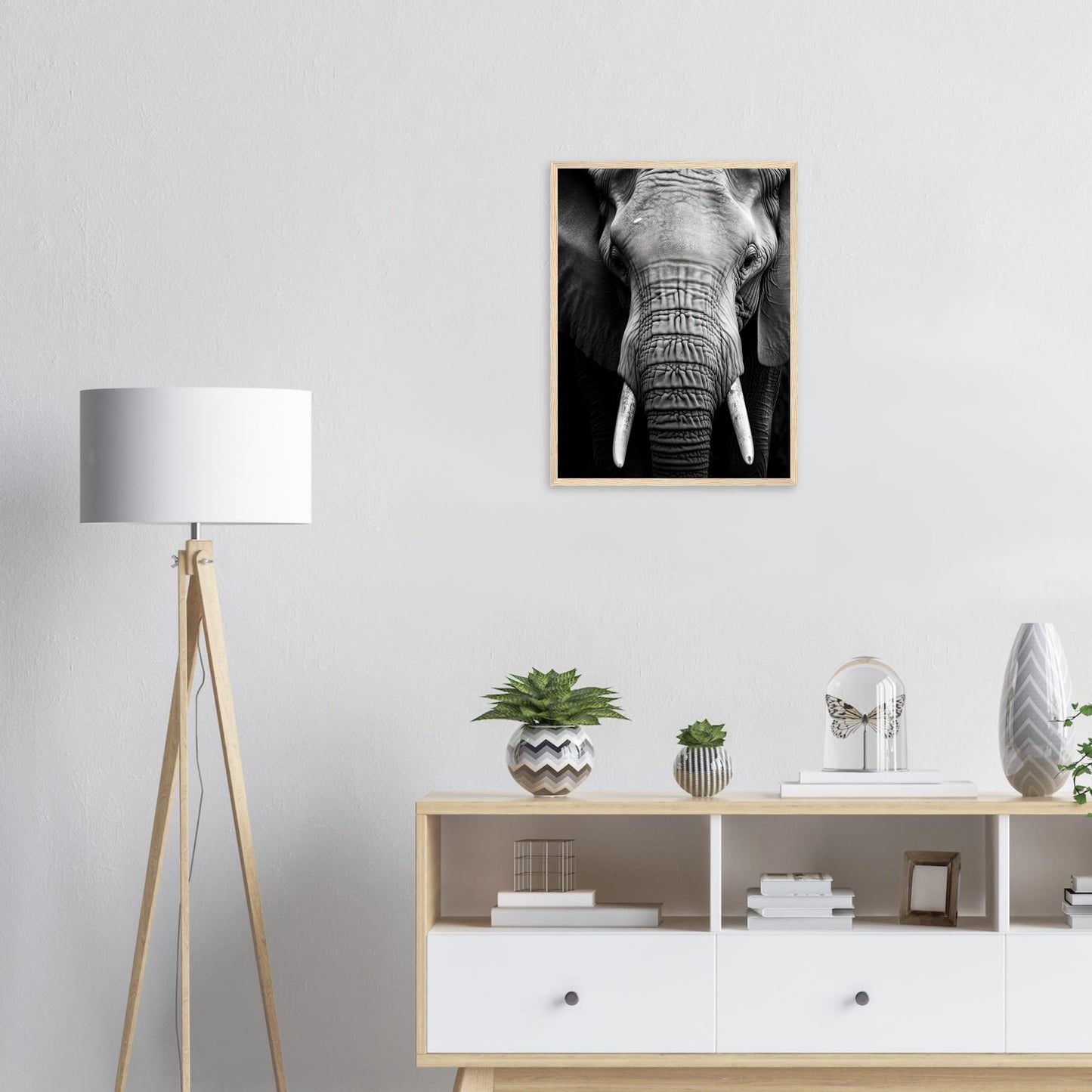 Dickhäuter, Poster mit Holzrahmen - Stiersbeste