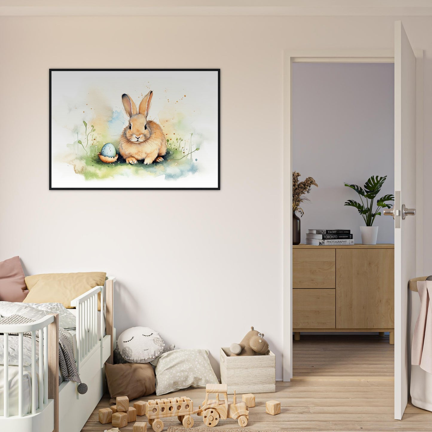 Hoppel's Abenteuerland, Poster mit Holzrahmen - Stiersbeste
