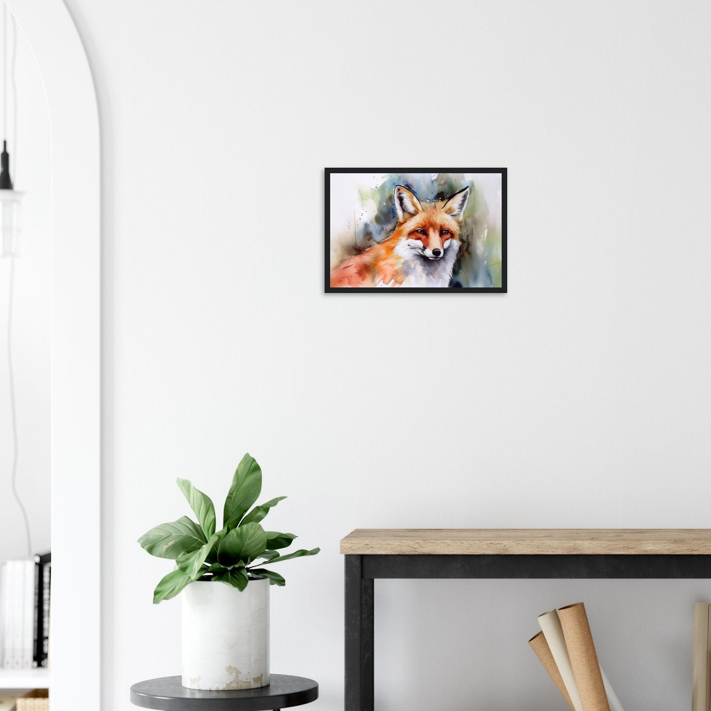Magie des Fuchsgeistes, Poster mit Holzrahmen - Stiersbeste