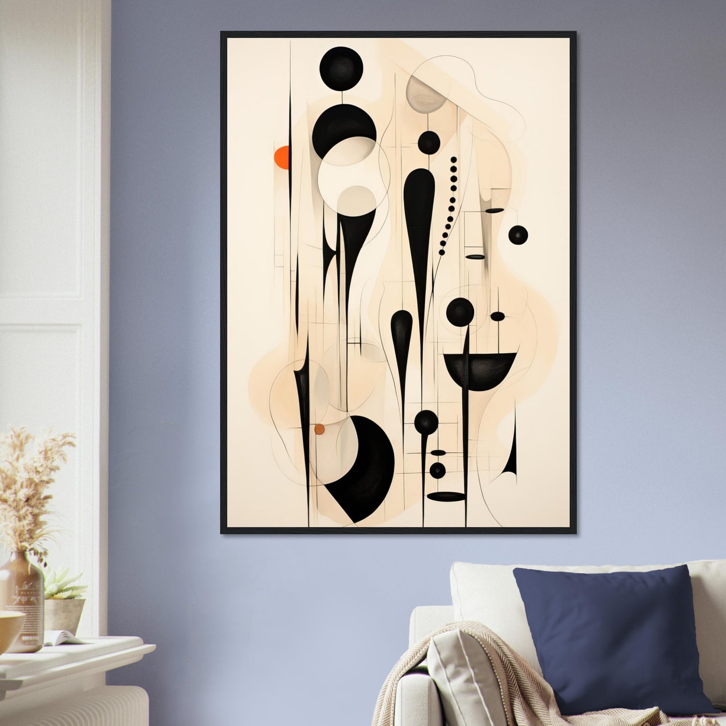 Form in Schwarz, Poster mit Holzrahmen - Stiers Beste
