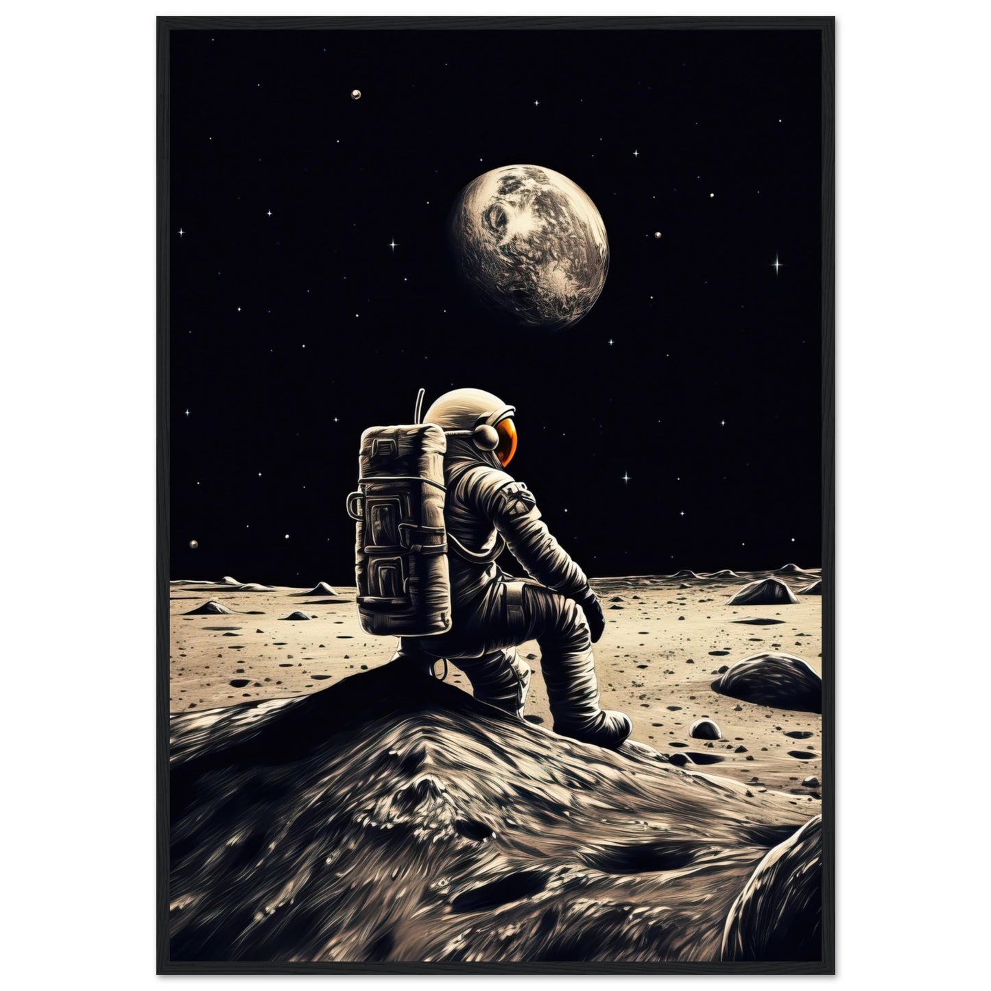Moon Sit In, Poster mit Holzrahmen - Stiers Beste