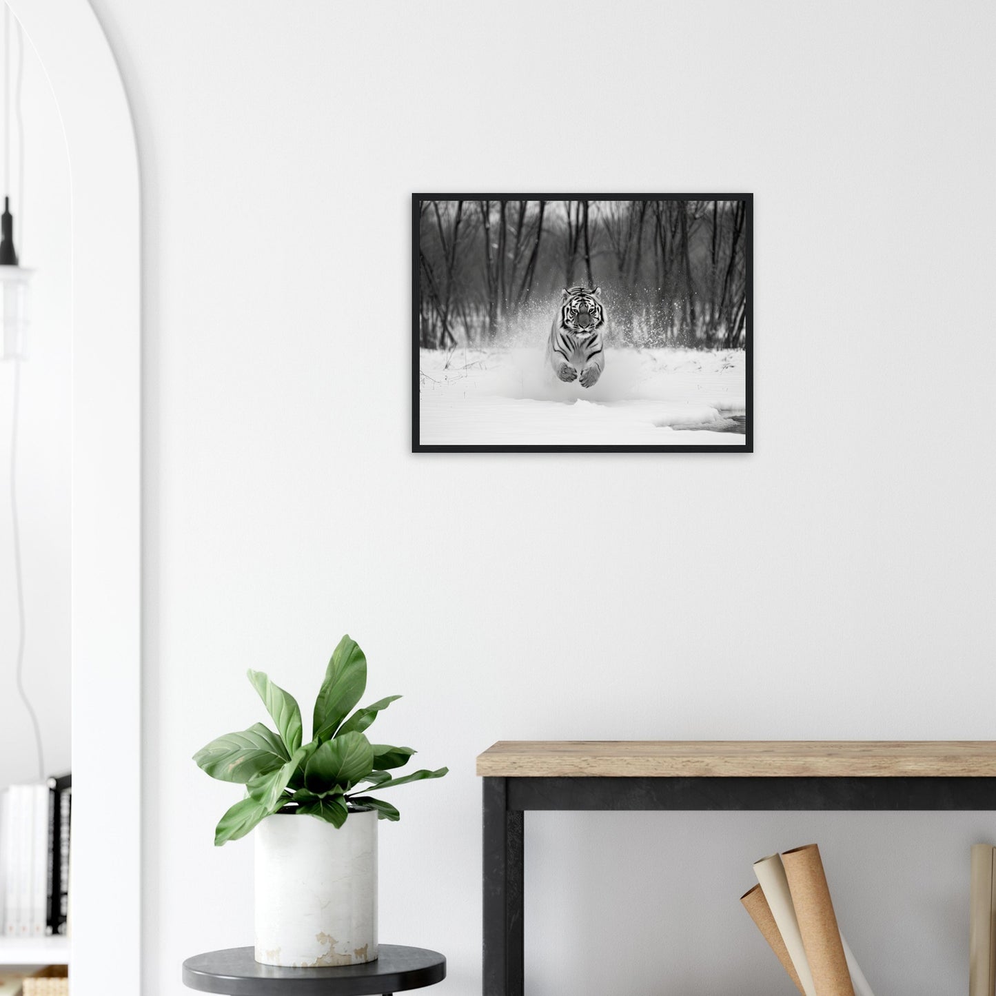 Die Jagd, Poster mit Holzrahmen - Stiersbeste