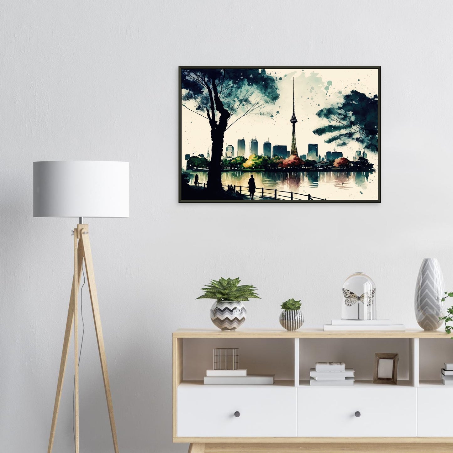 Ruhiges Tokyo, Poster mit Alurahmen - Stiersbeste